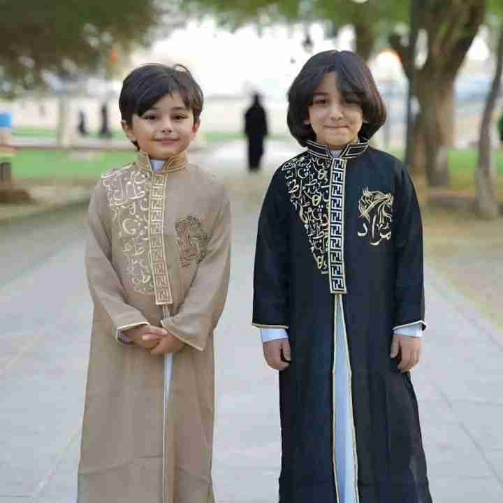 دقلة أطفال فاخرة بالاسم | زي عيد للأطفال مطرز حسب الطلب