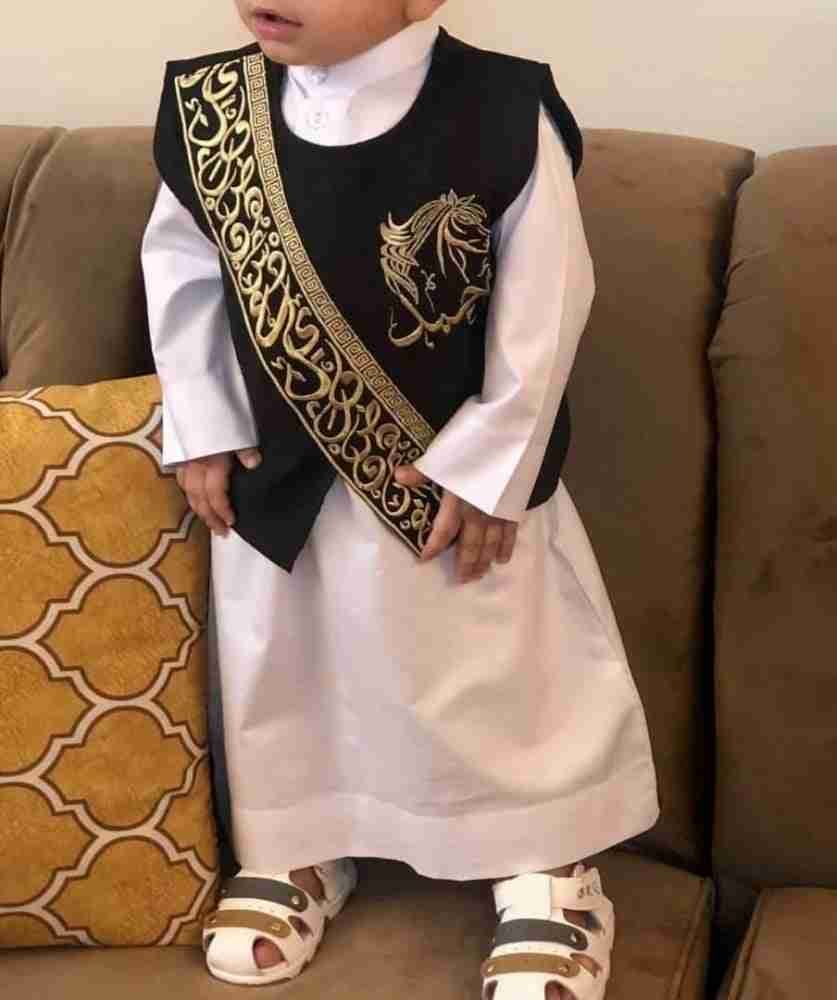 سديري أطفال فاخر تطريز الخيل بالاسم – زي عيد أولاد أنيق